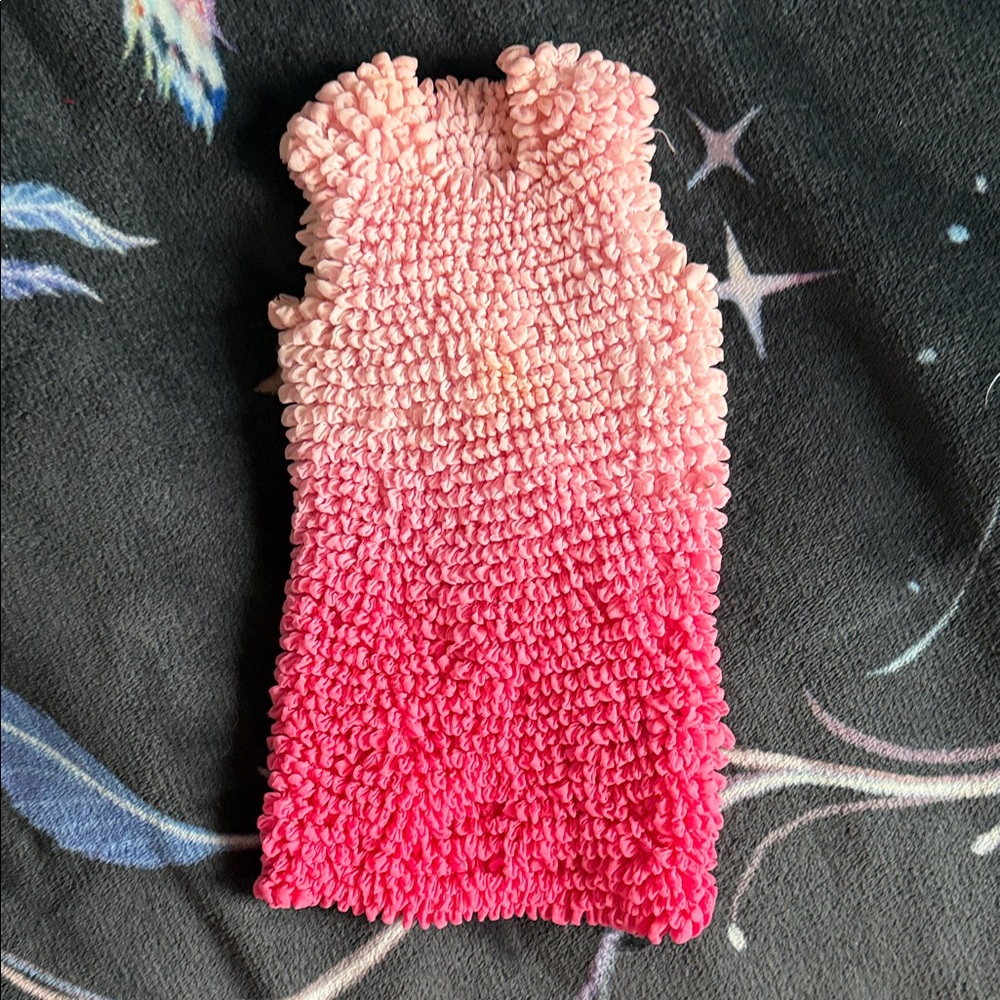 Y2K Vintage Pink Ombre Waffle Textured Sleeveless Top